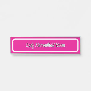 Elegantes rosa und weißes Personalisiertes Namenss Türschild