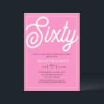 Elegantes Rosa und Weißes Skript 60. Geburtstag Einladung<br><div class="desc">Elegantes Rosa und Weiß Script 60. Geburtstag Einladung Ihre Gäste werden wissen,  dass dies ein besonderes Party sein wird,  indem Sie nur diese Einladung ansehen!</div>