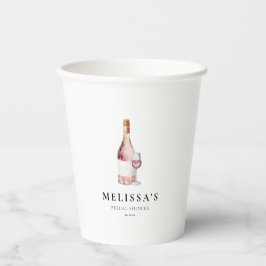 Elegantes Rosa Vino vor Vows Brautparty Pappbecher