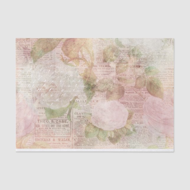 Elegantes Rosa Vintag Seidenpapier (Vorderseite)