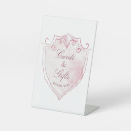 Elegantes rosa Wappen Sockelschild