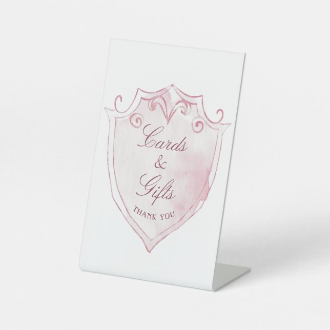 Elegantes rosa Wappen Sockelschild (Vorderseite)