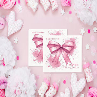 Elegantes rosa Wasserfarben-Band Serviette