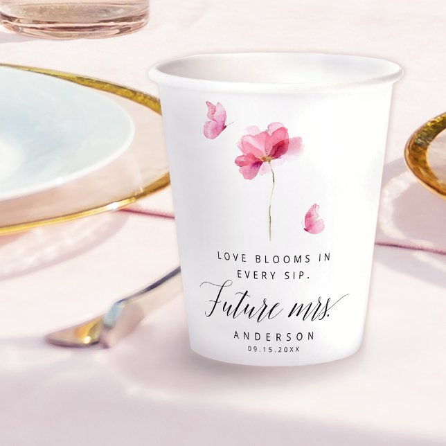 Elegantes rosa Wasserfarben Pappbecher (Von Creator hochgeladen)