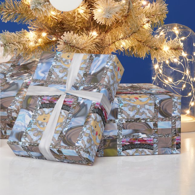 Elegantes rosa Weihnachtsmann Weihnachten 2 Umschl Geschenkpapier (Feiertage)