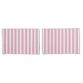Elegantes Rosa, Weiß u. silbernes gestreiftes Kissenbezug