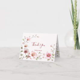 Elegantes Rosa Weiße Blüte Dankeschön Karte
