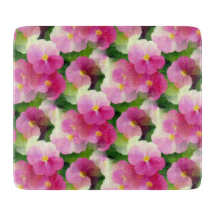 Elegantes rosa-weiße Eingeweihte Blume-Muster Schneidebrett