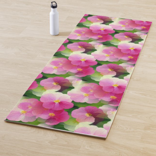 Elegantes rosa-weiße Eingeweihte Blume-Muster Yogamatte (Beispiel)