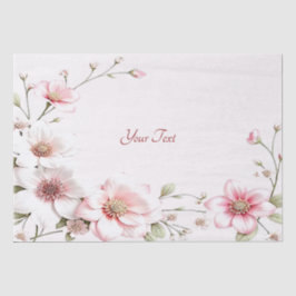 Elegantes rosa weißes Blumenzwirn Seidenpapier