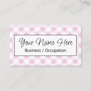 Elegantes rosa weißes Gingham-Karo  Visitenkarte