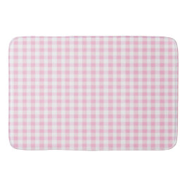 Elegantes rosa-weißes Gingham-Muster Badematte