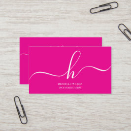 Elegantes Rosa Weißes Monogramm Anfangsbuchstabe S Visitenkarte