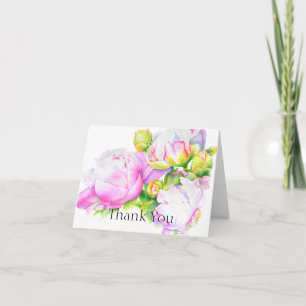 Elegantes, rosa, weißes Peelinggeflecht Dankeskarte