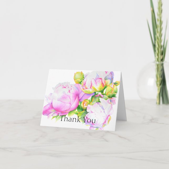 Elegantes, rosa, weißes Peelinggeflecht Dankeskarte (Vorderseite)