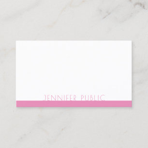 Elegantes rosa weißes Template Modernes Beruflich Visitenkarte
