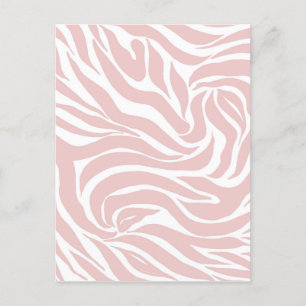 Elegantes Rosa Zebra Weißes Tier Print Feiertagspostkarte