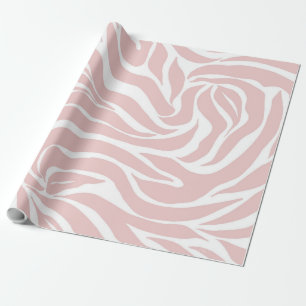 Elegantes Rosa Zebra Weißes Tier Print Geschenkpapier