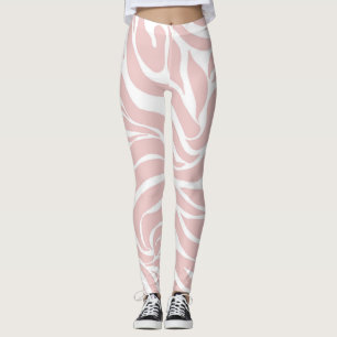 Elegantes Rosa Zebra Weißes Tier Print Leggings