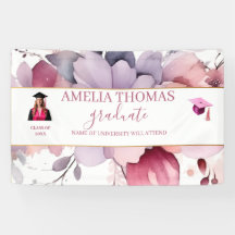 Elegantes rosafarbenes Abschluss-Banner