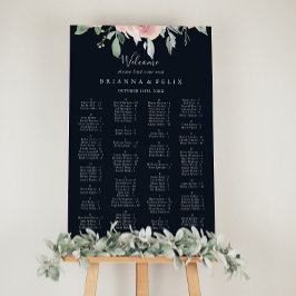 Elegantes rosafarbenes Alphabetisches Seekarte Poster