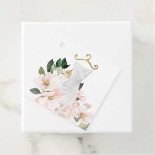 Elegantes rosafarbenes Blumenkleid Brautparty Gesc Geschenkanhänger