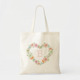 Elegantes rosafarbenes Blumenkronencreme Tragetasche