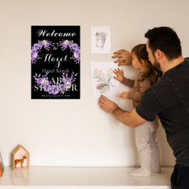 Elegantes, rosafarbenes Blütenbaby-Dusche individu Banner