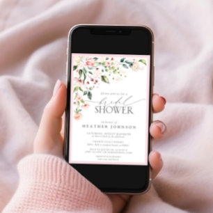 Elegantes rosafarbenes Brautparty Einladung