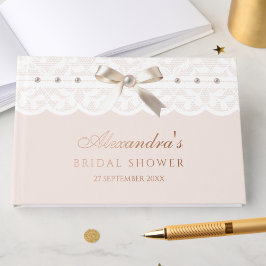 Elegantes, rosafarbenes Brautparty Gästebuch