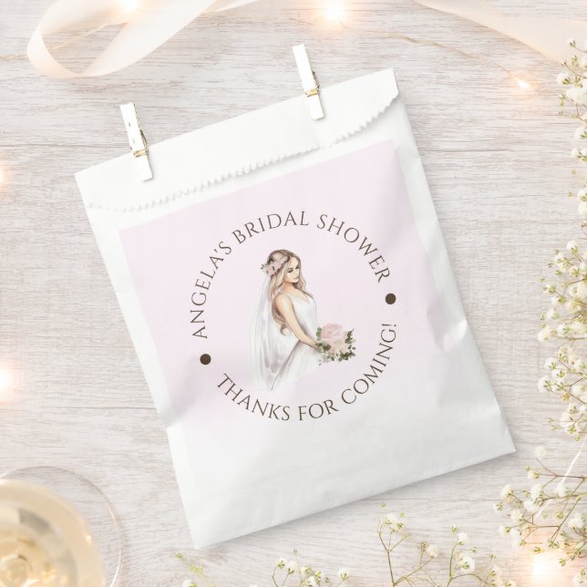 Elegantes, rosafarbenes Brautparty Geschenktütchen (Ausgeschnitten)