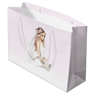 Elegantes, rosafarbenes Brautparty Große Geschenktüte