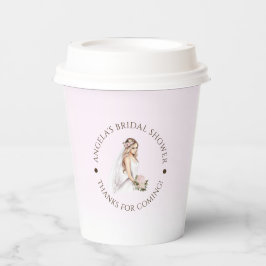 Elegantes, rosafarbenes Brautparty Pappbecher