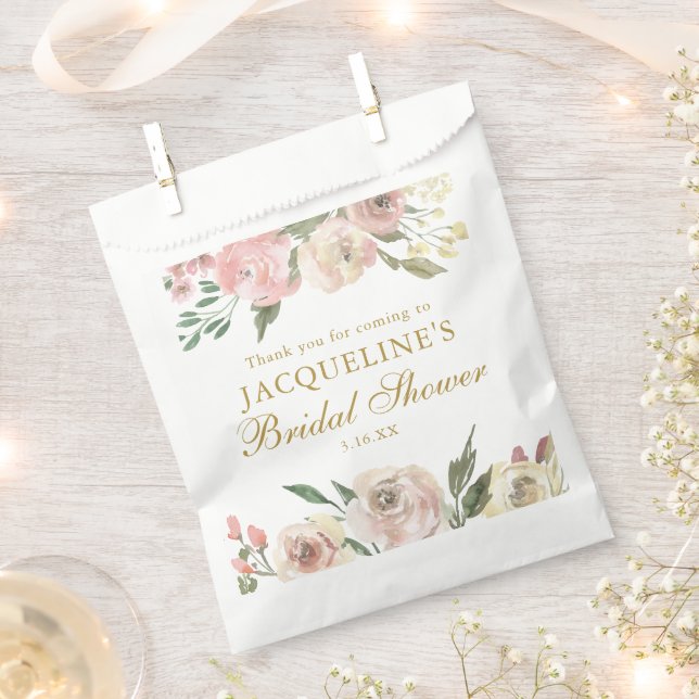 Elegantes rosafarbenes, farbenprächtiges Brautpart Geschenktütchen (Ausgeschnitten)