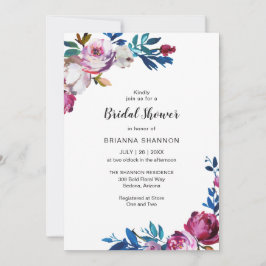 Elegantes rosafarbenes Floral Modernes Brautparty Einladung