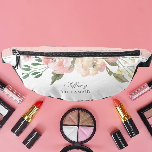 Elegantes, rosafarbenes, florales Brautparty Bauchtasche (Von Creator hochgeladen)