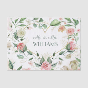 Elegantes rosafarbenes Herz Hochzeit & Jubiläum Seidenpapier