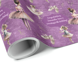 Elegantes, rosafarbenes Lila Namensalter Geschenkpapier