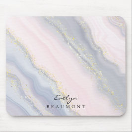 Elegantes rosafarbenes Lila Pastel Gold Glitzer Mo Mousepad