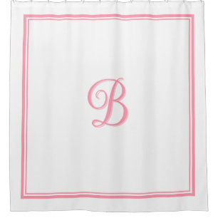 Elegantes rosafarbenes Monogramm für doppelte Gren Duschvorhang