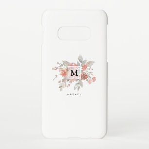 Elegantes rosafarbenes Monogramm Samsung Galaxy S10E Hülle