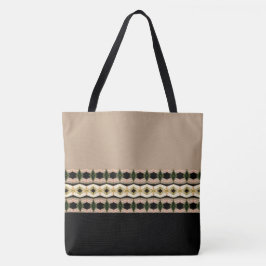 Elegantes rosafarbenes Rosa mit Gemustertem Schwar Tasche