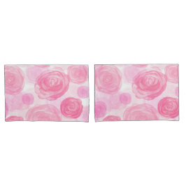 Elegantes rosafarbenes Rosenmuster| Kissenbezug