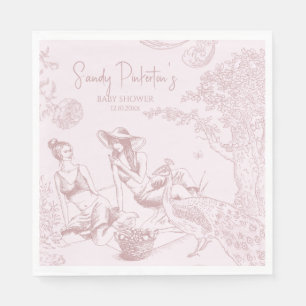 Elegantes rosafarbenes Toile-de-Jouy-Picknick-Baby Serviette