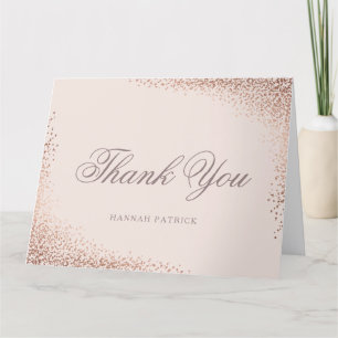 Elegantes Rose Gold Brautparty Dankeskarte