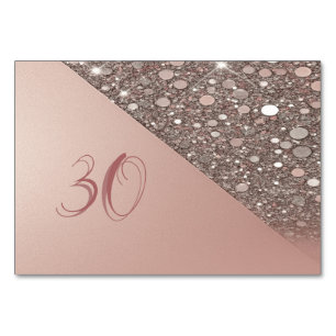 Elegantes Rose Gold Brautparty Tischnummer