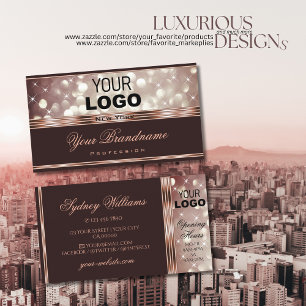 Elegantes Rose Gold Burgundy Glitzer Sparkle Logo Visitenkarte