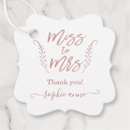 Elegantes Rose Gold Calligraphy Brautparty Geschenkanhänger