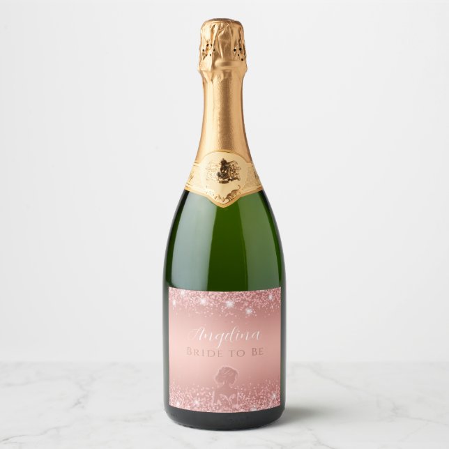 Elegantes Rose Gold Luxe Shimmer Brautparty (Vorderseite)