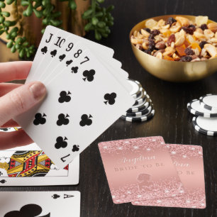 Elegantes Rose Gold Luxe Shimmer Brautparty Spielkarten